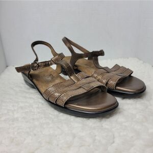 SAS Tripad Capri Women's T-Strap Comfort Sandal Size 10 Browm Leather Shoes
